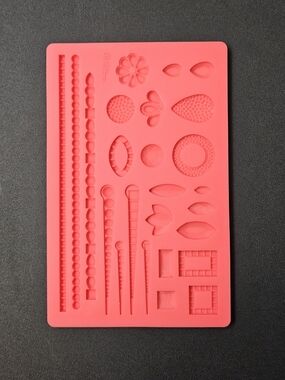 Silicone Mold in Bright Pink - Multi-Shape Beads & Flowers